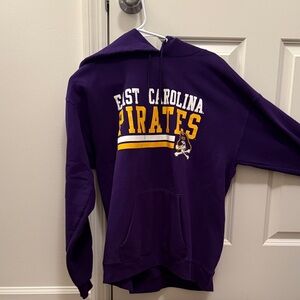 Hanes Purple Zip Up Sweater - East Carolina Pirates
